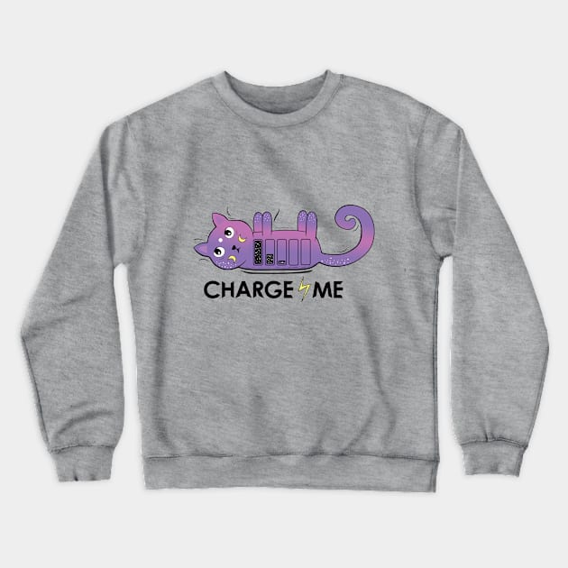 Charge me! Mobile cat Crewneck Sweatshirt by Agras